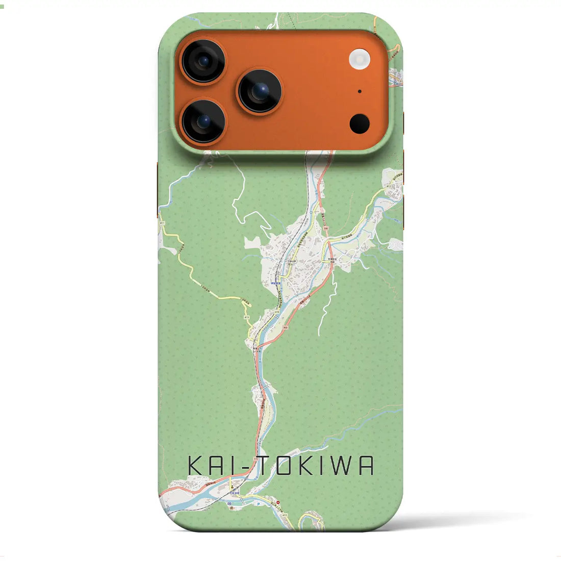 【甲斐常葉（山梨県）】地図柄iPhoneケース（バックカバータイプ）ナチュラル・iPhone 17 Pro Max 用