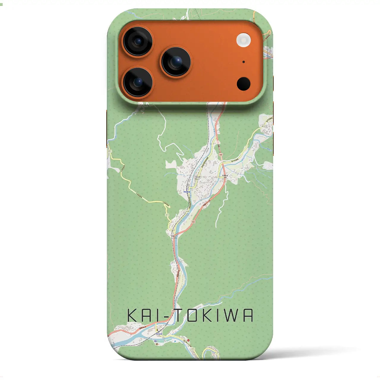 【甲斐常葉（山梨県）】地図柄iPhoneケース（バックカバータイプ）ナチュラル・iPhone 17 Pro Max 用
