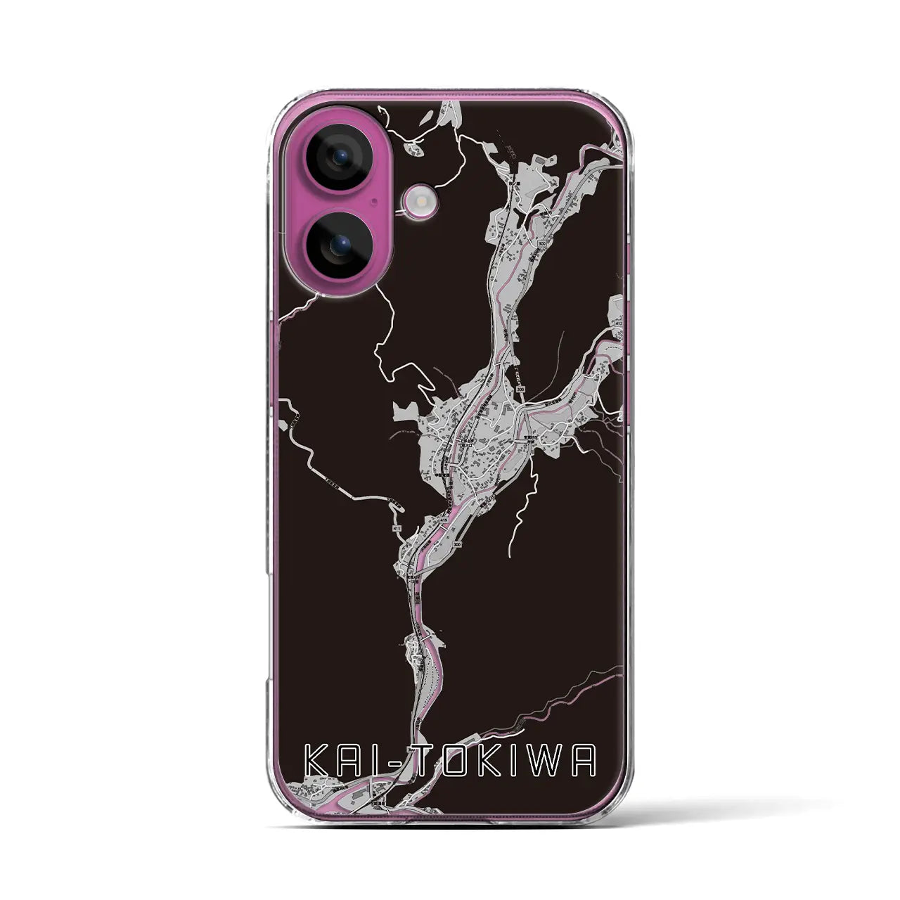 【甲斐常葉（山梨県）】地図柄iPhoneケース（クリアタイプ）