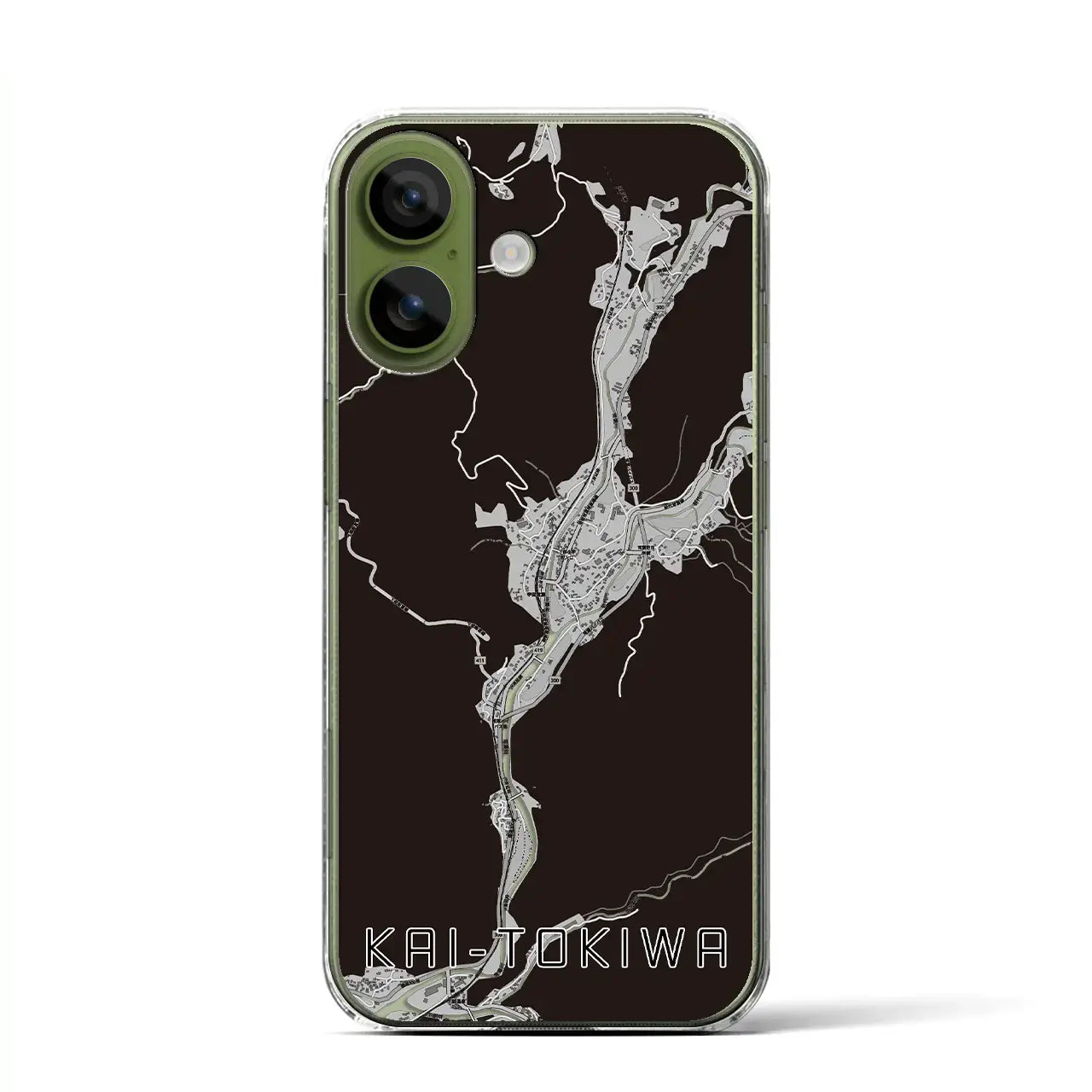 【甲斐常葉（山梨県）】地図柄iPhoneケース（クリアタイプ）
