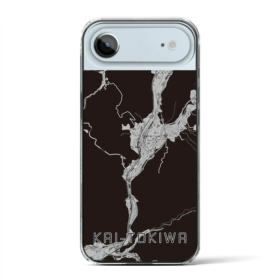 【甲斐常葉（山梨県）】地図柄iPhoneケース（クリアタイプ）モノトーン・iPhone 17 Pro Max 用