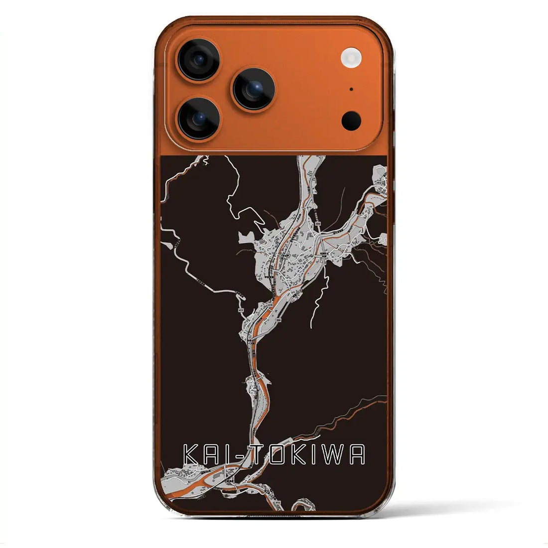 【甲斐常葉（山梨県）】地図柄iPhoneケース（クリアタイプ）