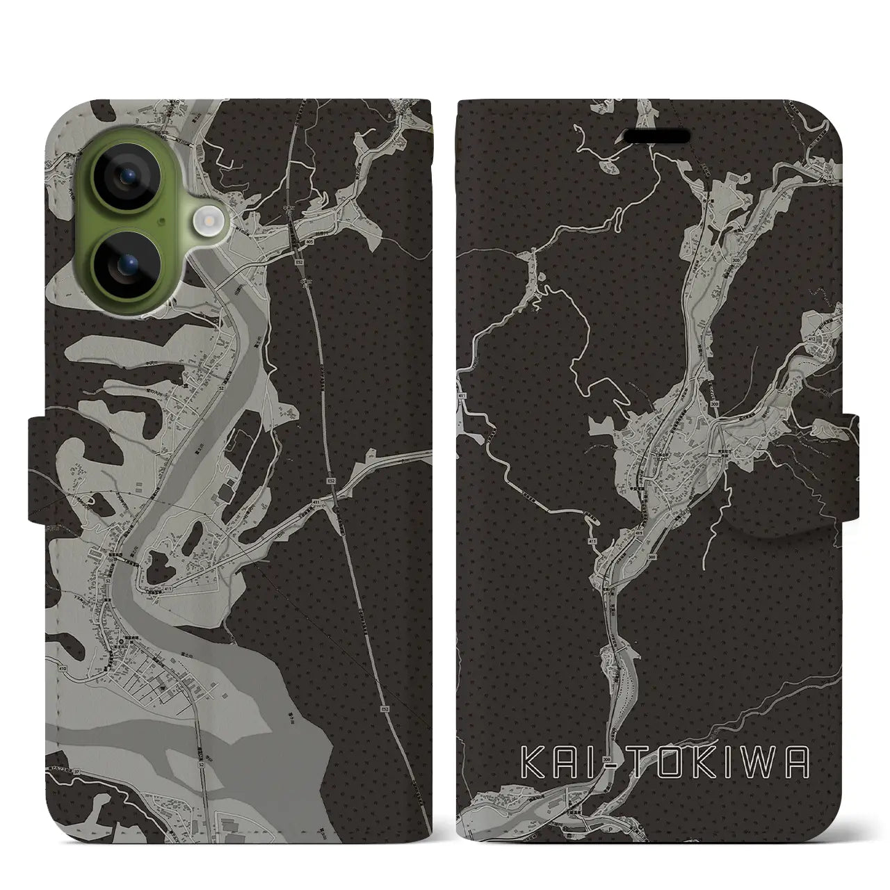 【甲斐常葉（山梨県）】地図柄iPhoneケース（手帳タイプ）