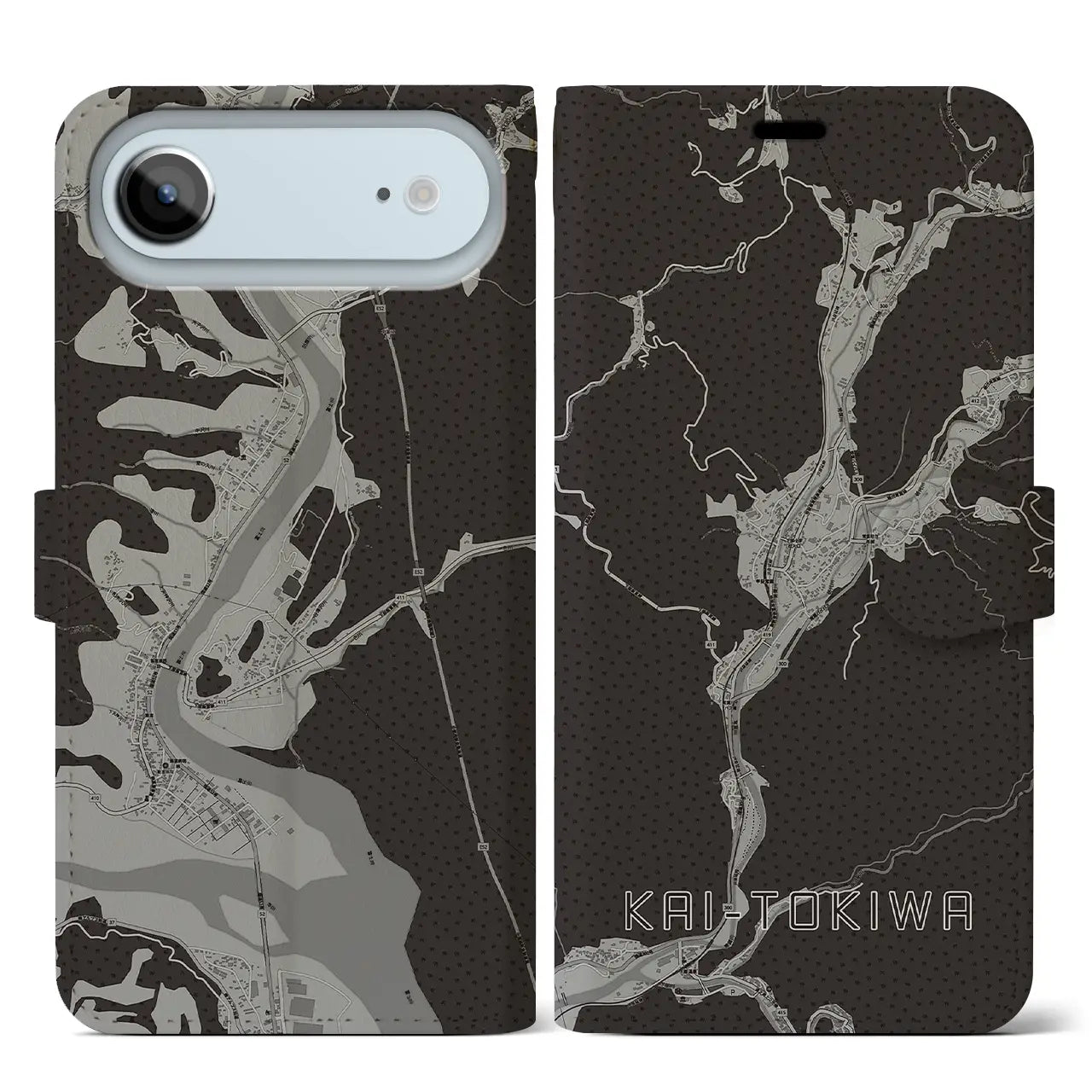 【甲斐常葉（山梨県）】地図柄iPhoneケース（手帳タイプ）