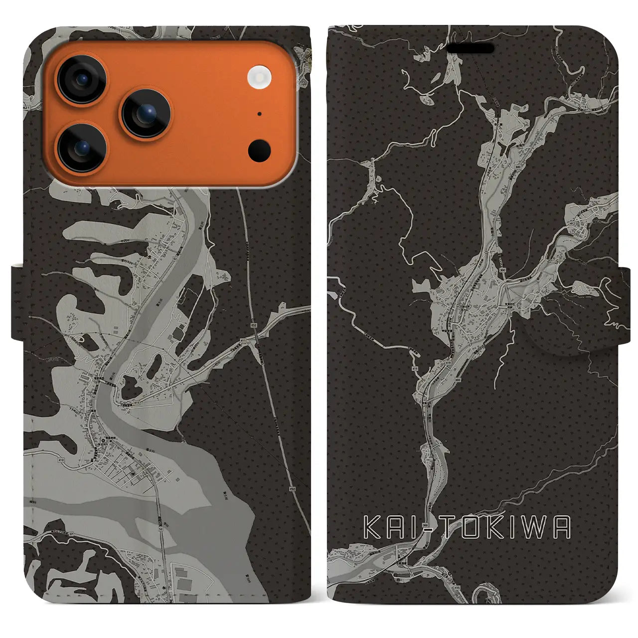 【甲斐常葉（山梨県）】地図柄iPhoneケース（手帳タイプ）