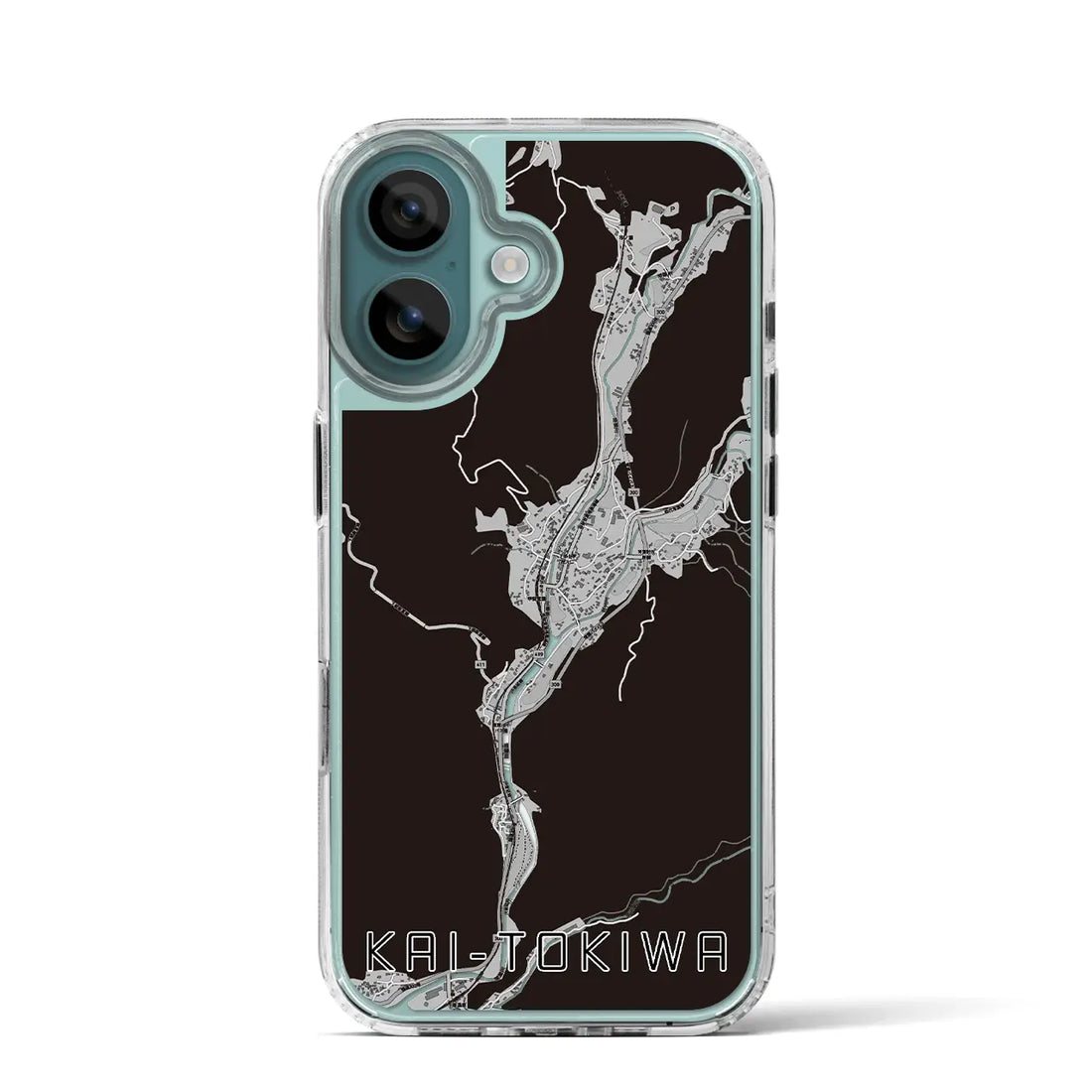 【甲斐常葉(山梨県)】地図柄iPhoneケース(MagSafeタイプ)モノトーン・iPhone 16 Pro 用