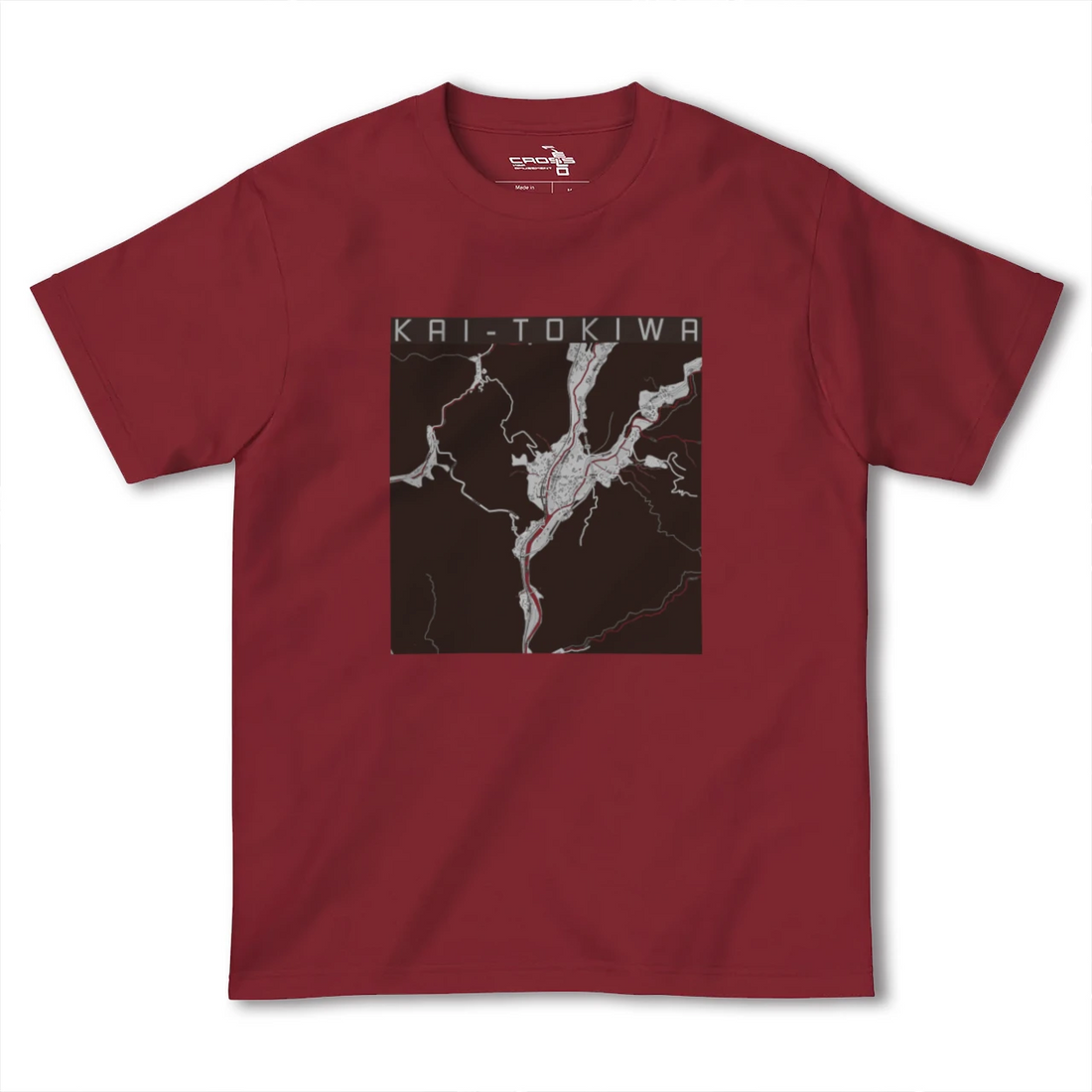 【甲斐常葉(山梨県)】地図柄ヘビーウェイトTシャツ