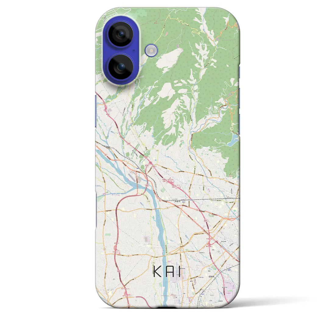 【甲斐(山梨県)】地図柄iPhoneケース(バックカバータイプ)ナチュラル・iPhone 16 Pro Max 用