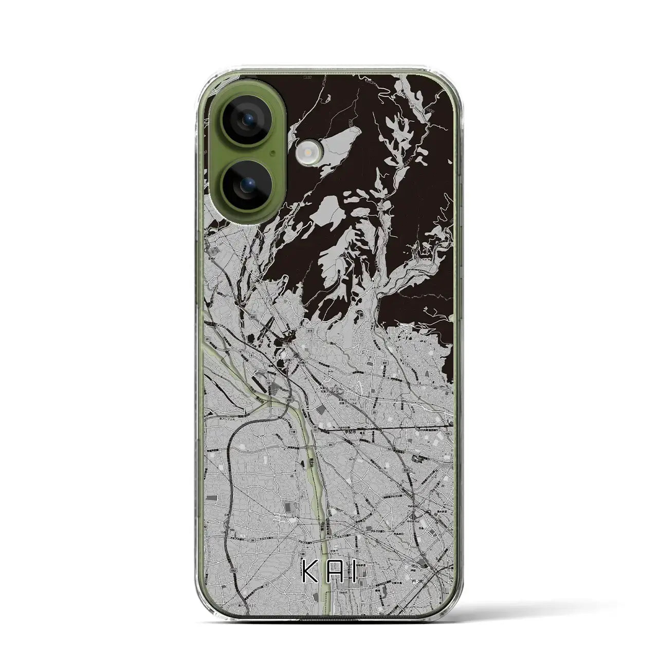 【甲斐（山梨県）】地図柄iPhoneケース（クリアタイプ）