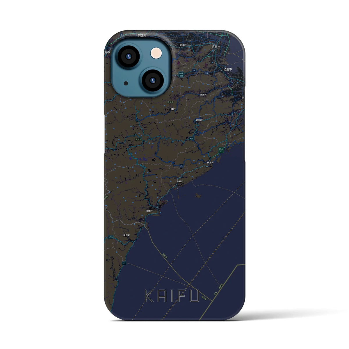 【海部（徳島県）】地図柄iPhoneケース（バックカバータイプ）
