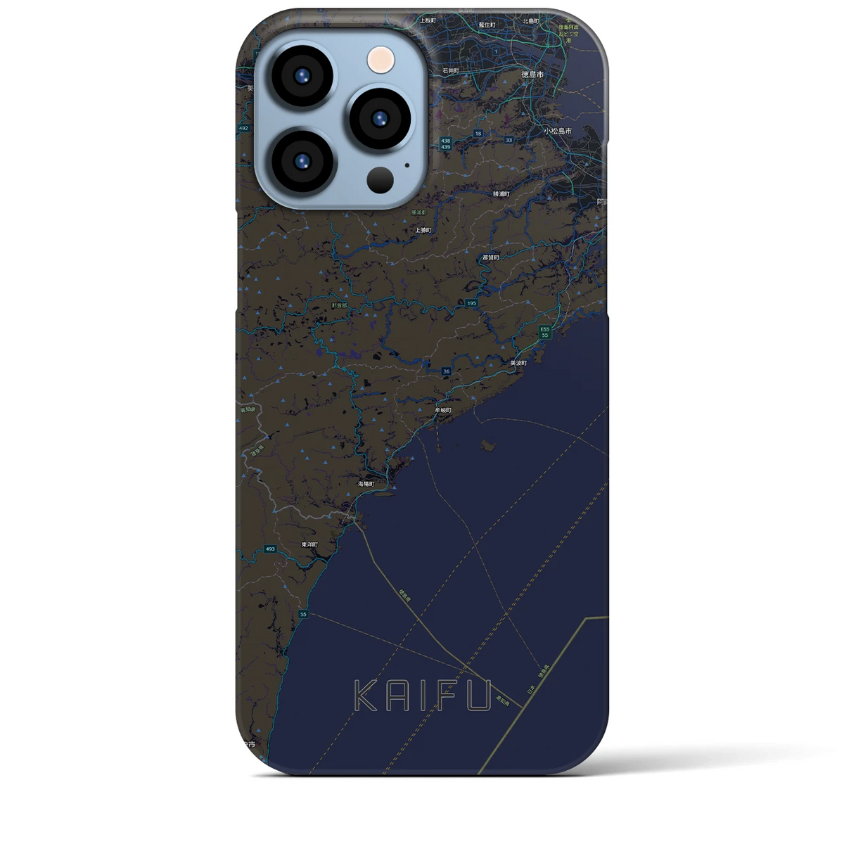 【海部（徳島県）】地図柄iPhoneケース（バックカバータイプ）