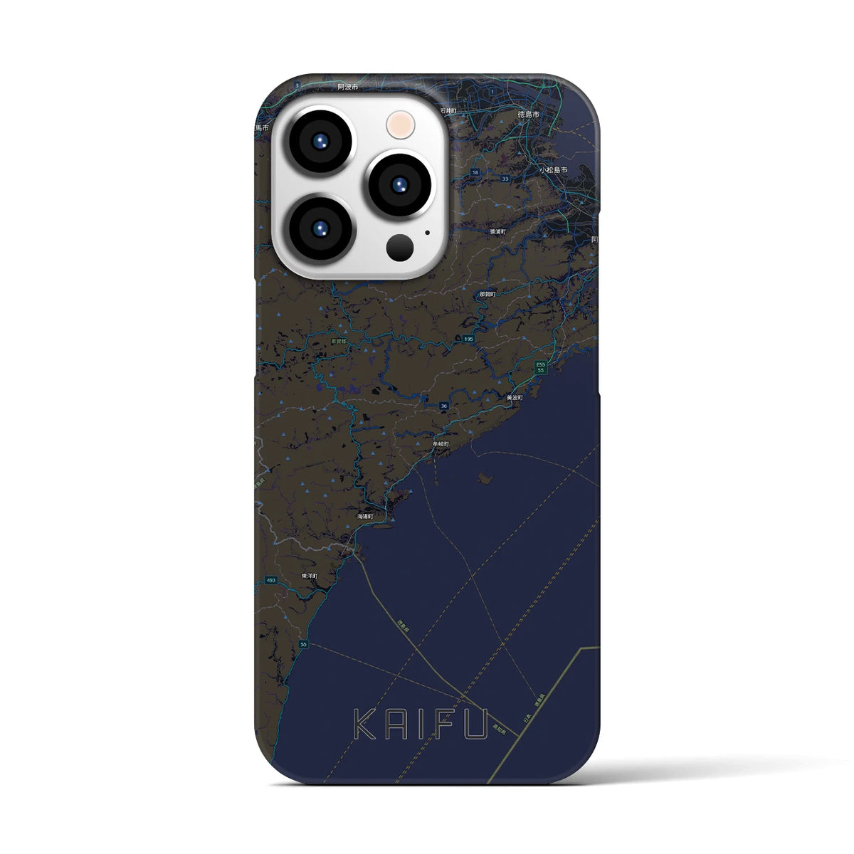 【海部（徳島県）】地図柄iPhoneケース（バックカバータイプ）