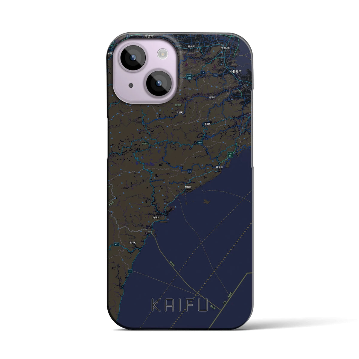 【海部（徳島県）】地図柄iPhoneケース（バックカバータイプ）