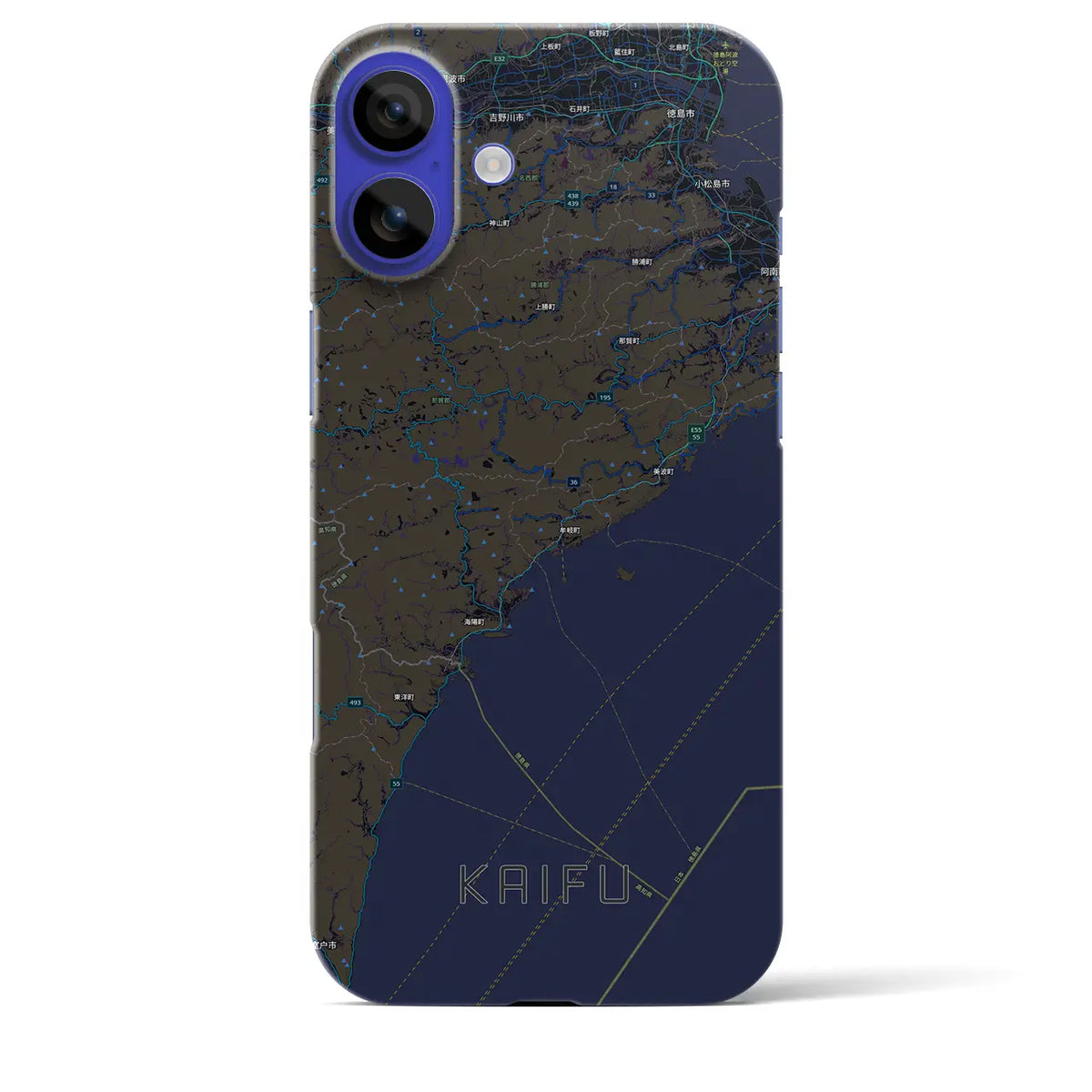 【海部（徳島県）】地図柄iPhoneケース（バックカバータイプ）