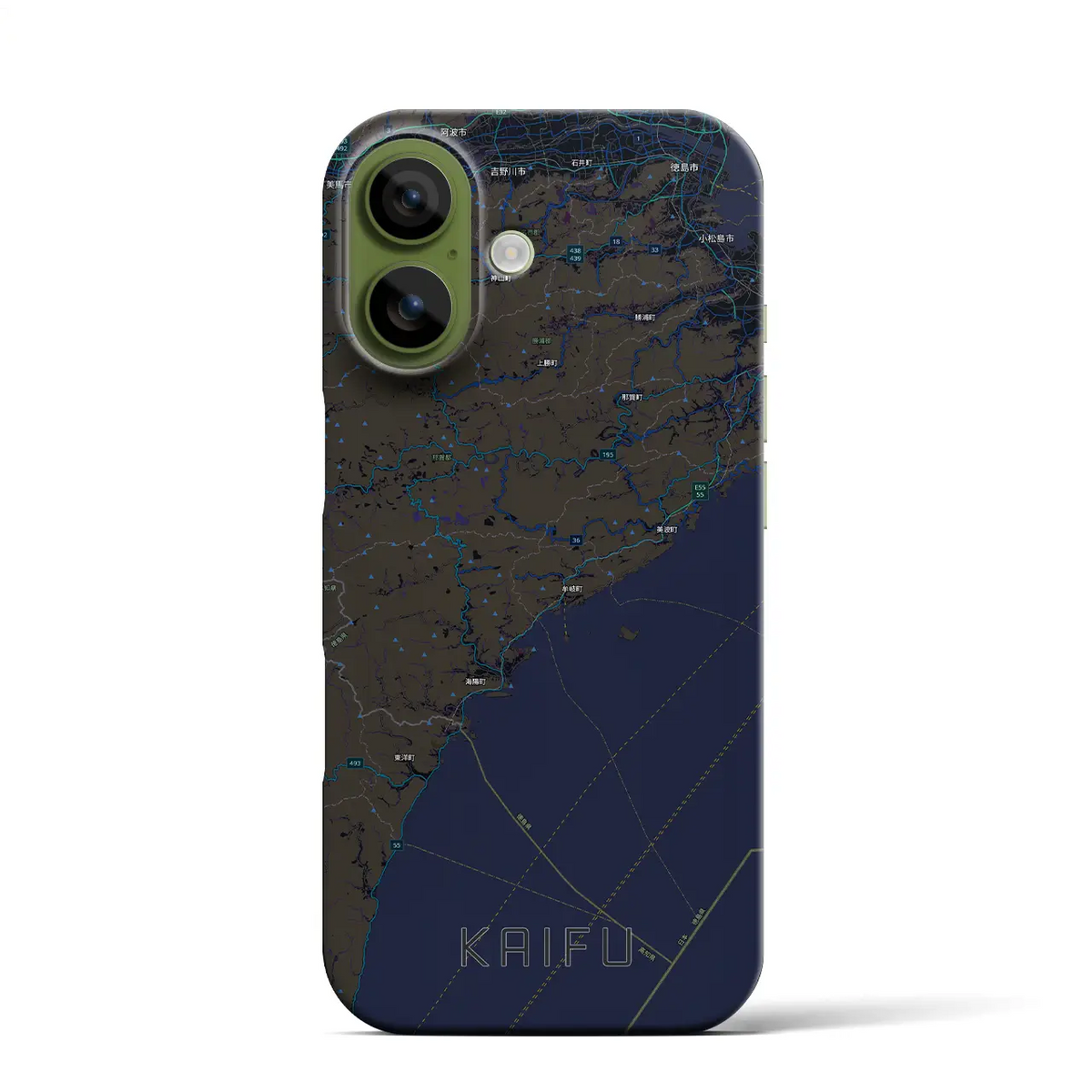 【海部（徳島県）】地図柄iPhoneケース（バックカバータイプ）
