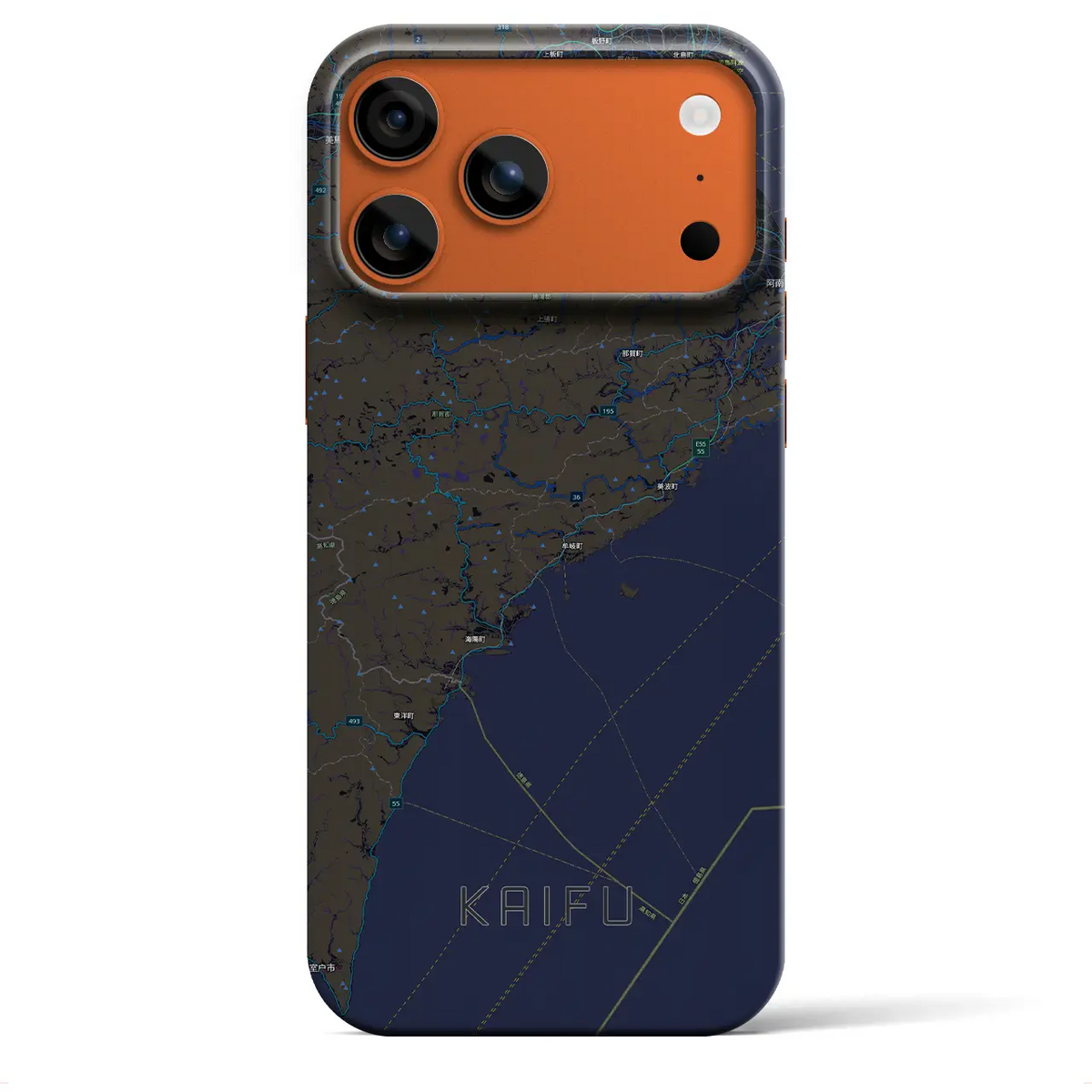 【海部（徳島県）】地図柄iPhoneケース（バックカバータイプ）