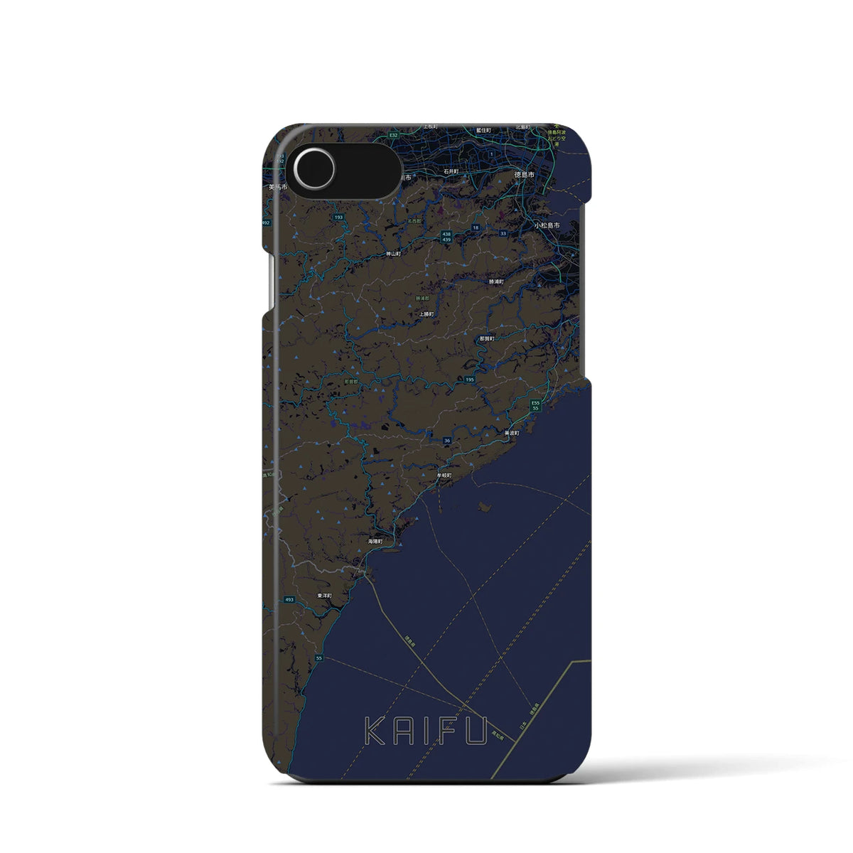 【海部（徳島県）】地図柄iPhoneケース（バックカバータイプ）