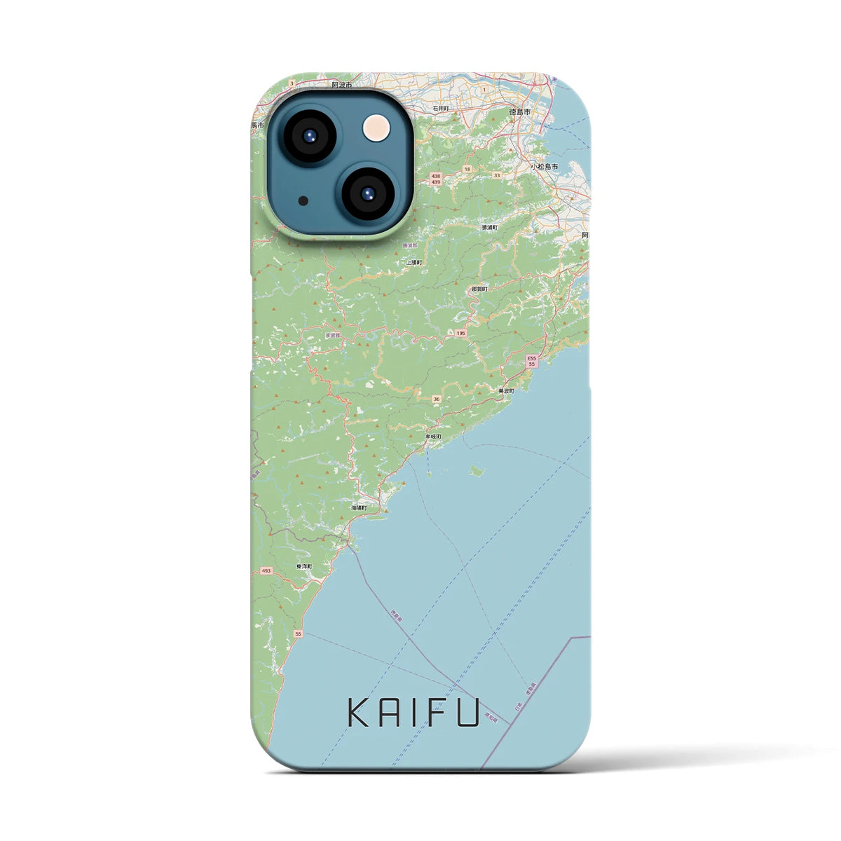 【海部（徳島県）】地図柄iPhoneケース（バックカバータイプ）
