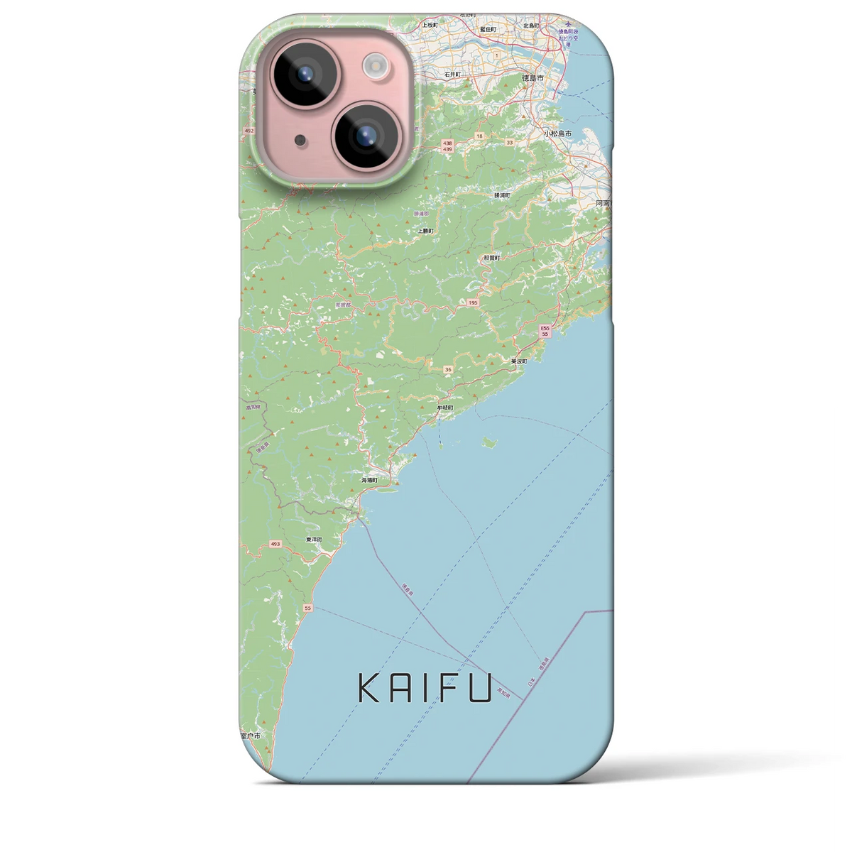 【海部（徳島県）】地図柄iPhoneケース（バックカバータイプ）