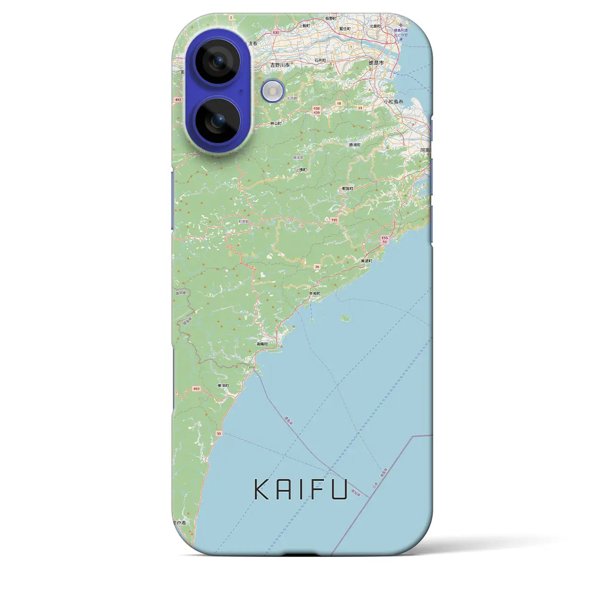 【海部（徳島県）】地図柄iPhoneケース（バックカバータイプ）