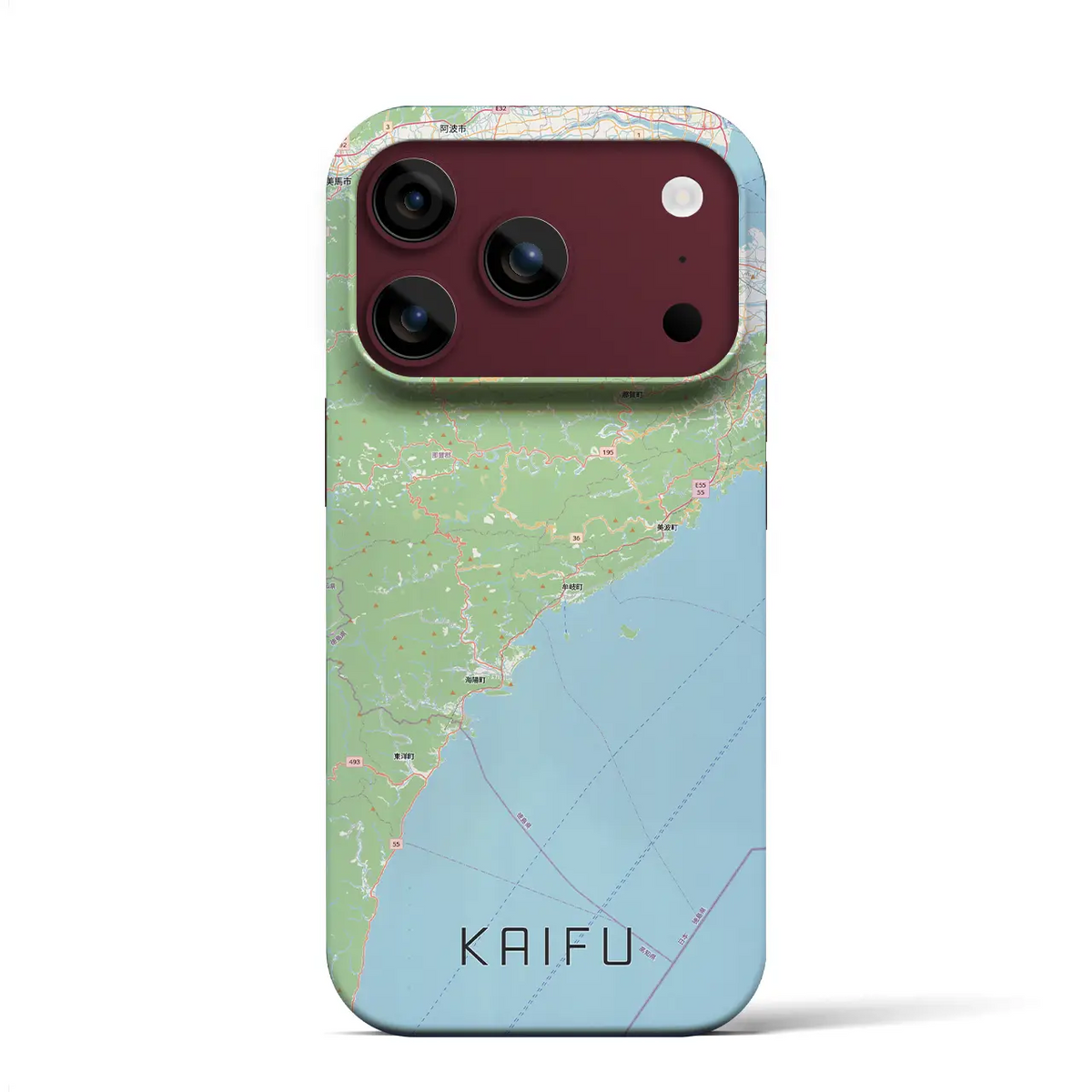 【海部（徳島県）】地図柄iPhoneケース（バックカバータイプ）