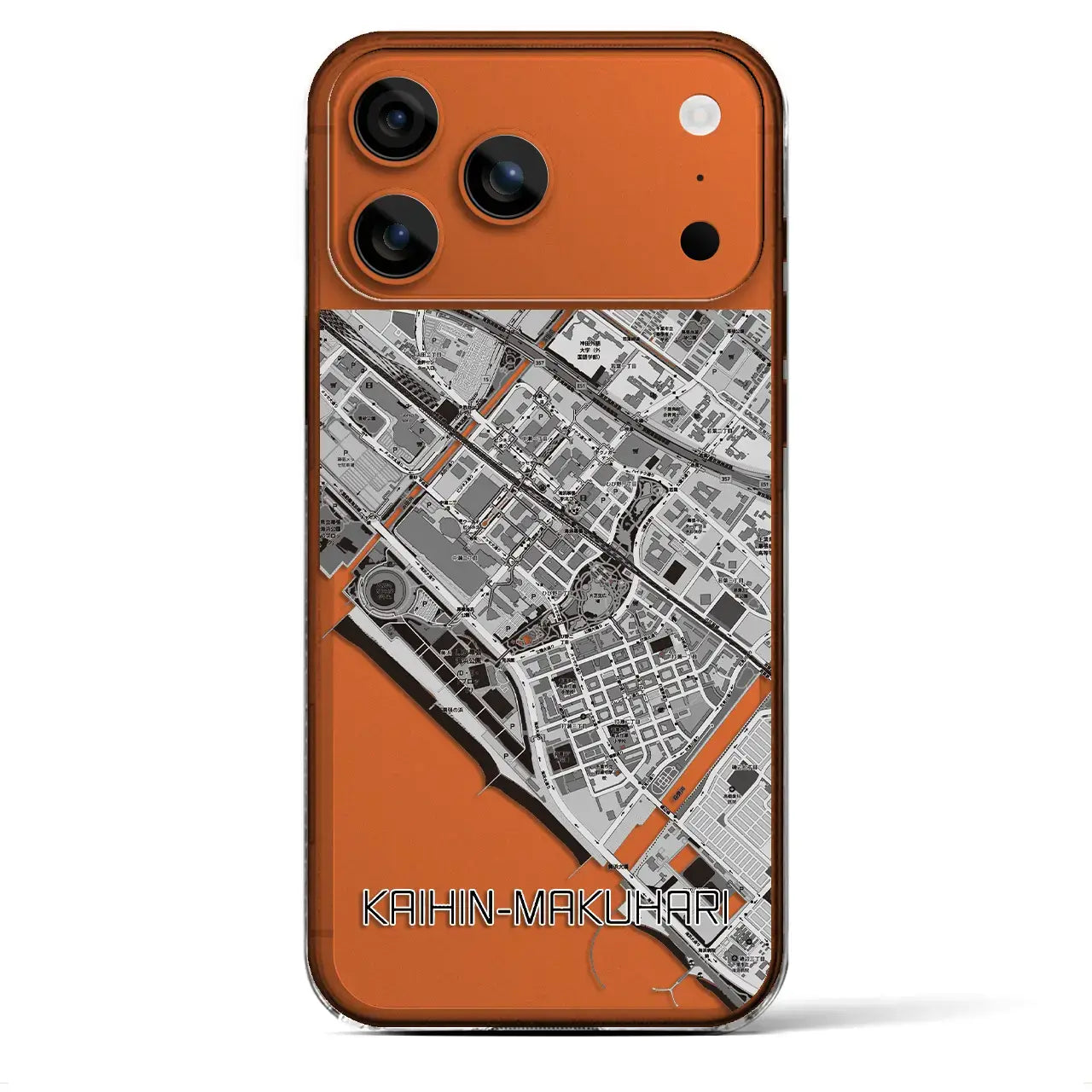 【海浜幕張（千葉県）】地図柄iPhoneケース（クリアタイプ）モノトーン・iPhone 17 Pro Max 用