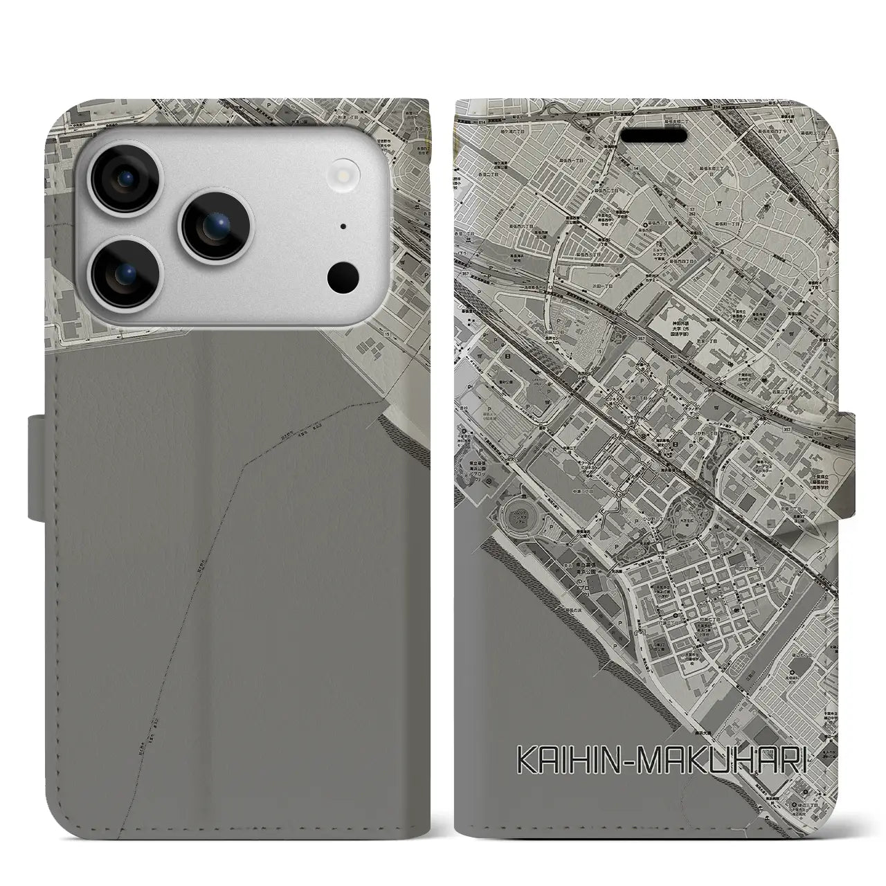 【海浜幕張（千葉県）】地図柄iPhoneケース（手帳タイプ）