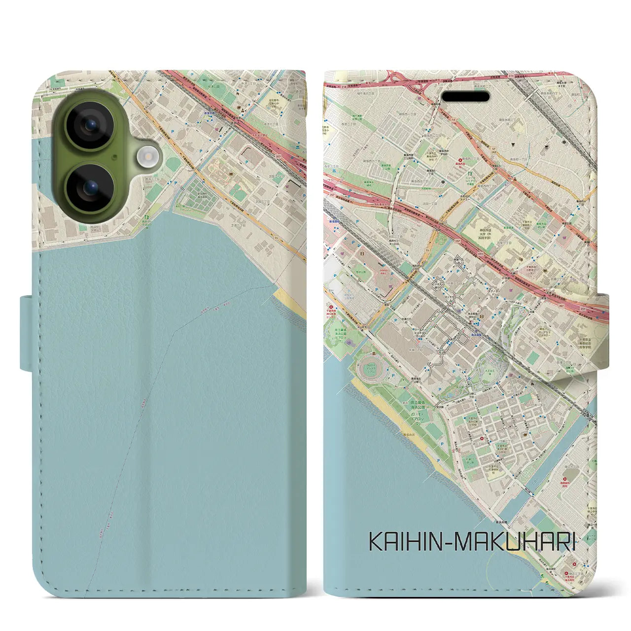 【海浜幕張（千葉県）】地図柄iPhoneケース（手帳タイプ）