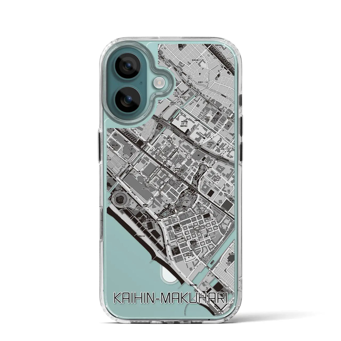 【海浜幕張（千葉県）】地図柄iPhoneケース（MagSafeタイプ）モノトーン・iPhone 16 Pro 用