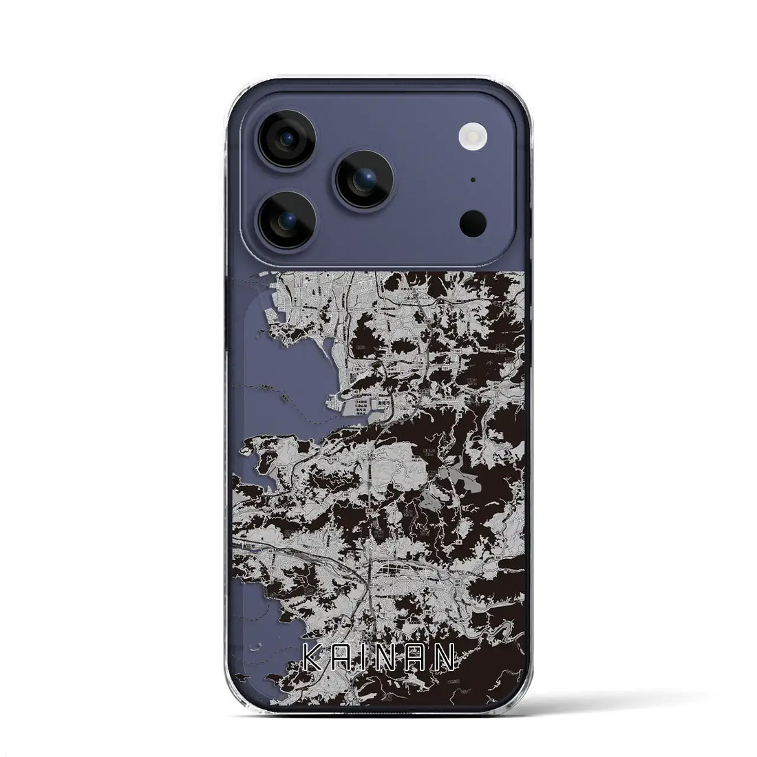 【海南（和歌山県）】地図柄iPhoneケース（クリアタイプ）モノトーン・iPhone 17 Pro Max 用