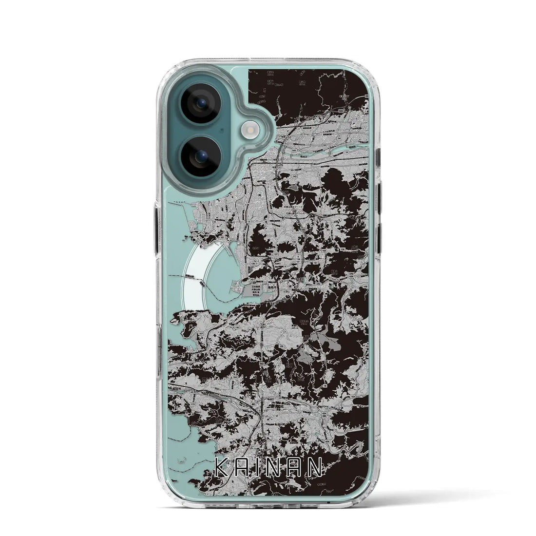 【海南（和歌山県）】地図柄iPhoneケース（MagSafeタイプ）モノトーン・iPhone 16 Pro 用