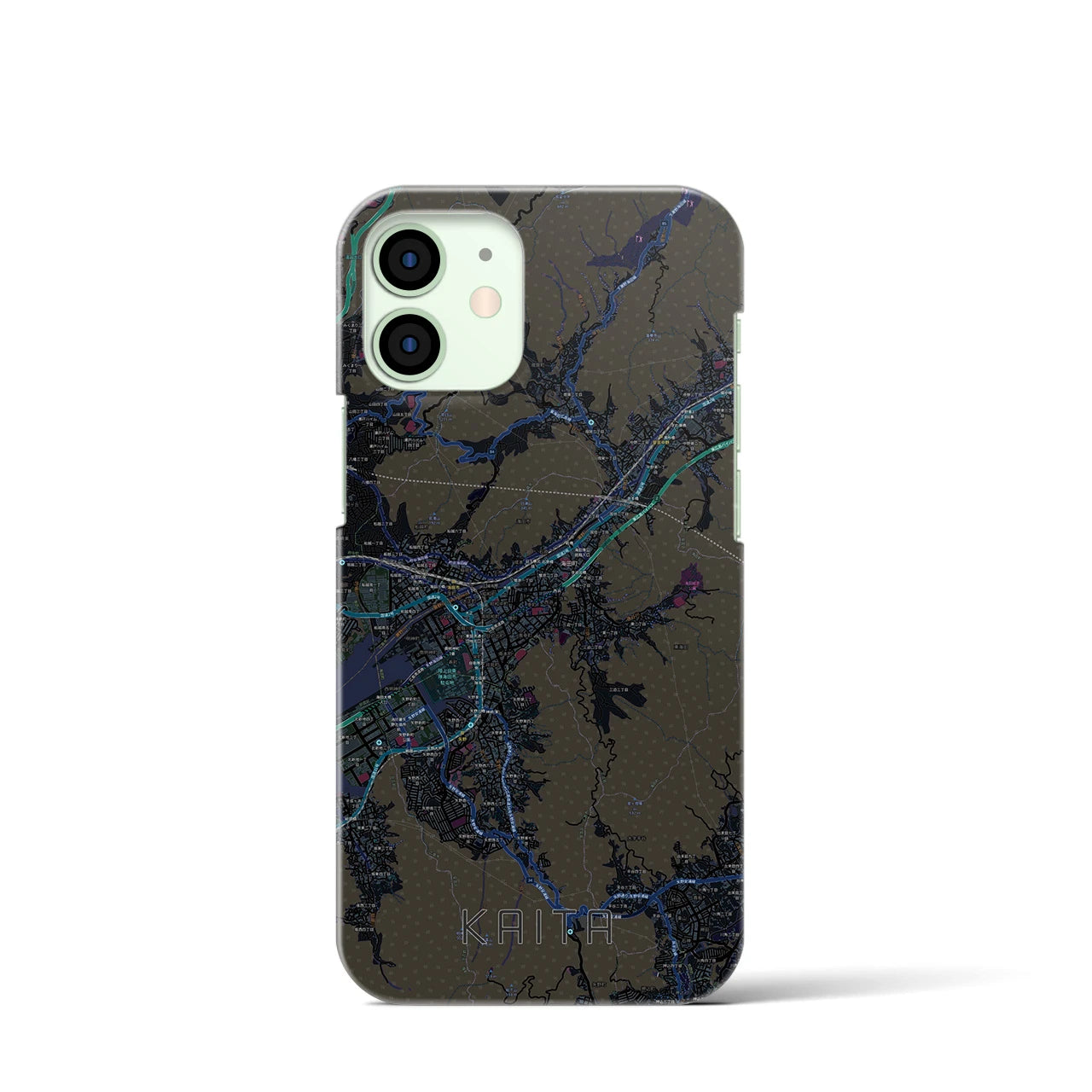 【海田（広島県）】地図柄iPhoneケース（バックカバータイプ）