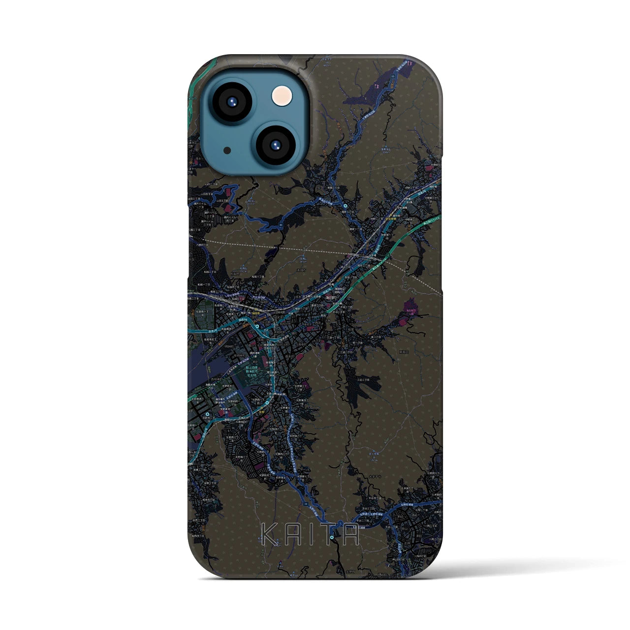 【海田（広島県）】地図柄iPhoneケース（バックカバータイプ）