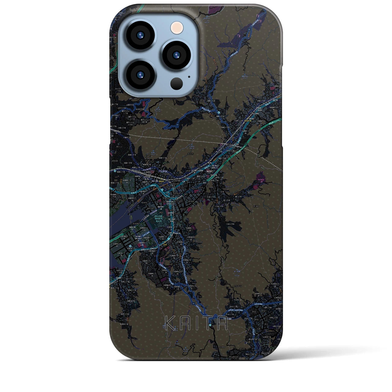 【海田（広島県）】地図柄iPhoneケース（バックカバータイプ）