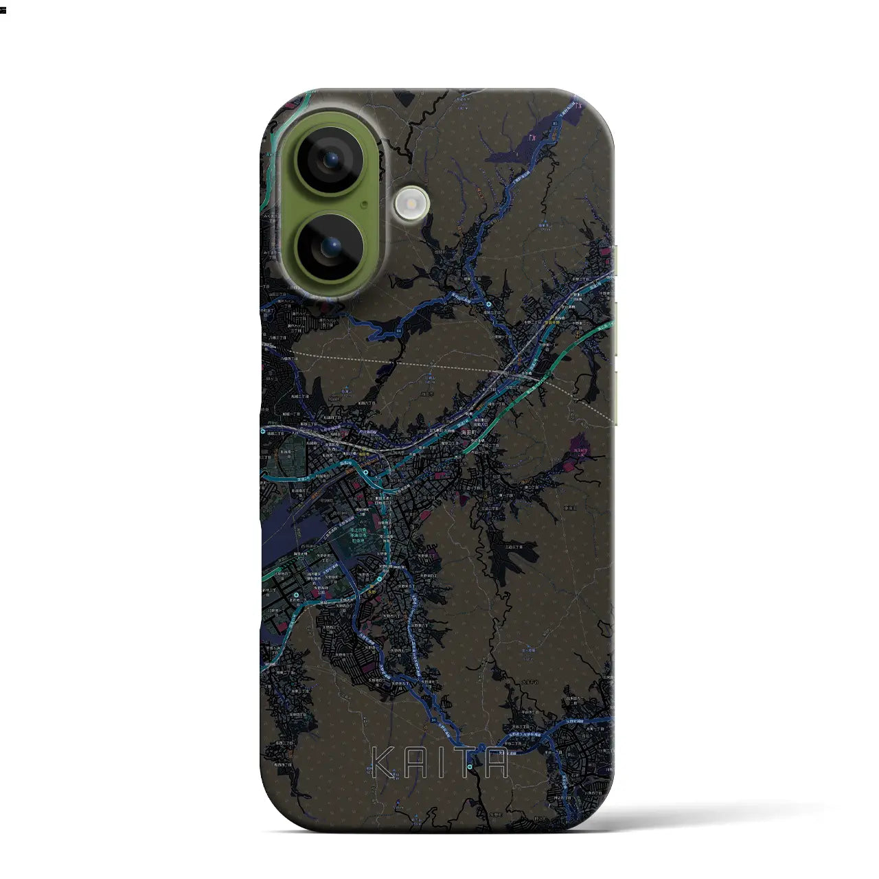 【海田（広島県）】地図柄iPhoneケース（バックカバータイプ）