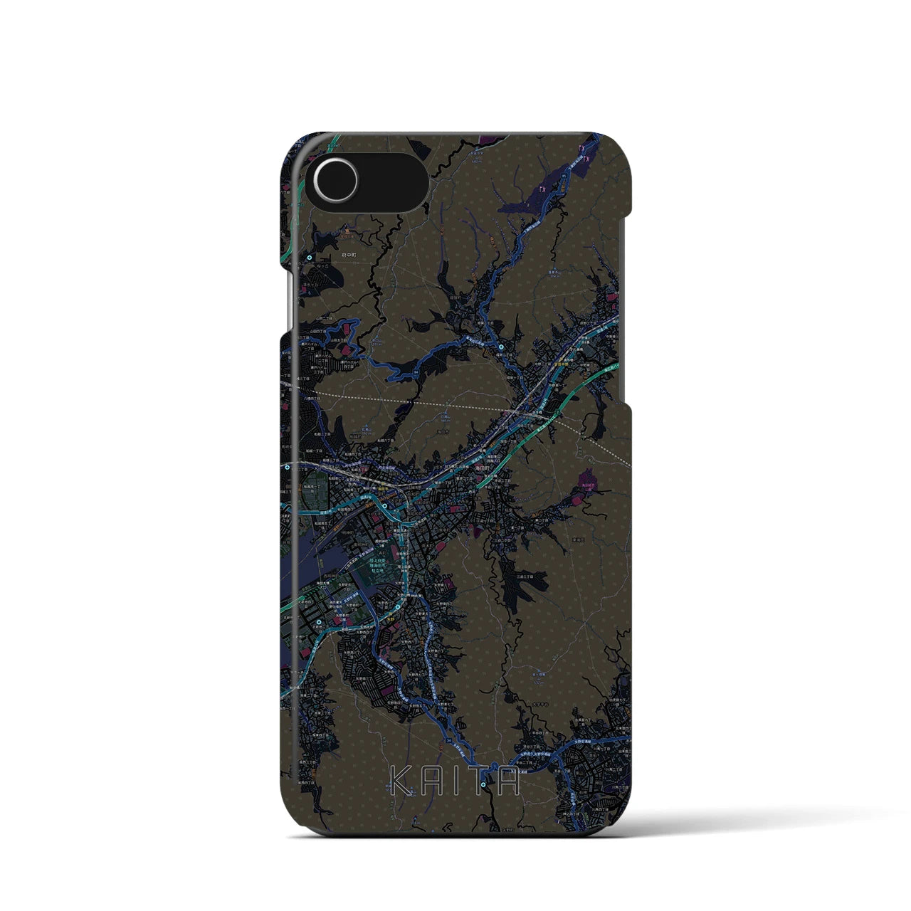 【海田（広島県）】地図柄iPhoneケース（バックカバータイプ）