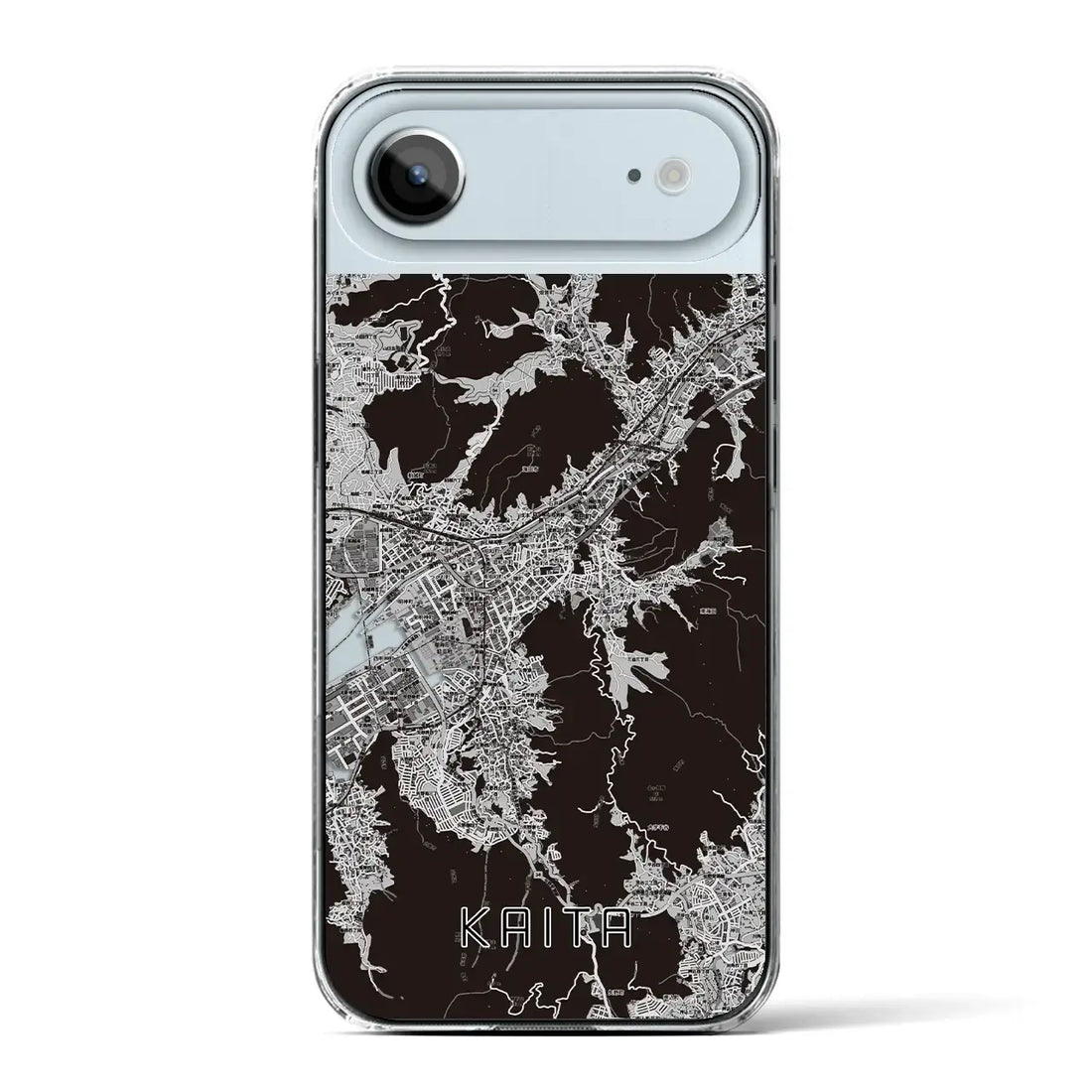 【海田（広島県）】地図柄iPhoneケース（クリアタイプ）モノトーン・iPhone 17 Pro Max 用