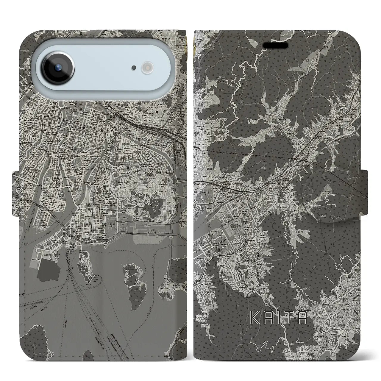 【海田（広島県）】地図柄iPhoneケース（手帳タイプ）