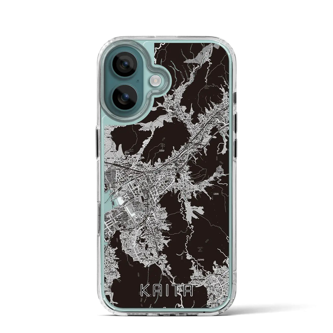 【海田（広島県）】地図柄iPhoneケース（MagSafeタイプ）モノトーン・iPhone 16 Pro 用