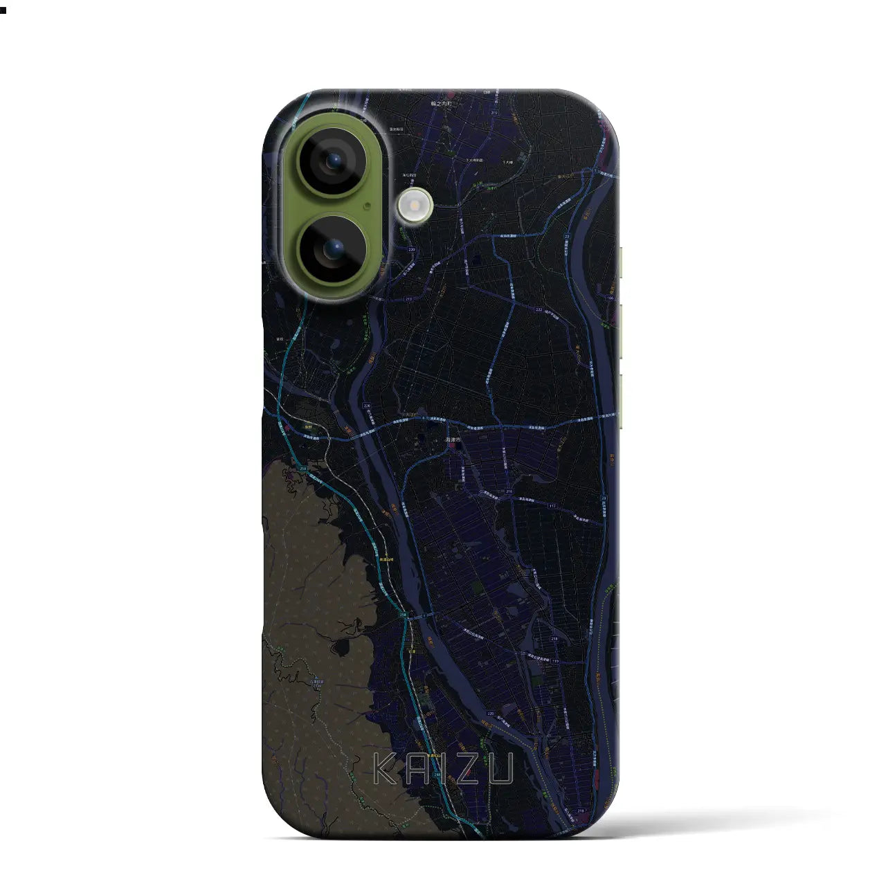 【海津（岐阜県）】地図柄iPhoneケース（バックカバータイプ）