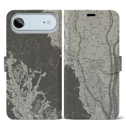 【海津（岐阜県）】地図柄iPhoneケース（手帳タイプ）