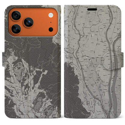 【海津（岐阜県）】地図柄iPhoneケース（手帳タイプ）