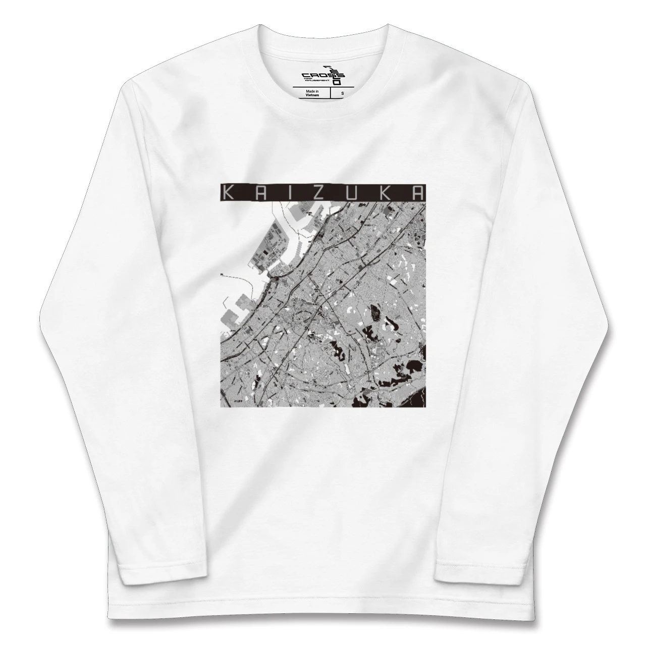 【貝塚（大阪府）】地図柄ロングスリーブTシャツ