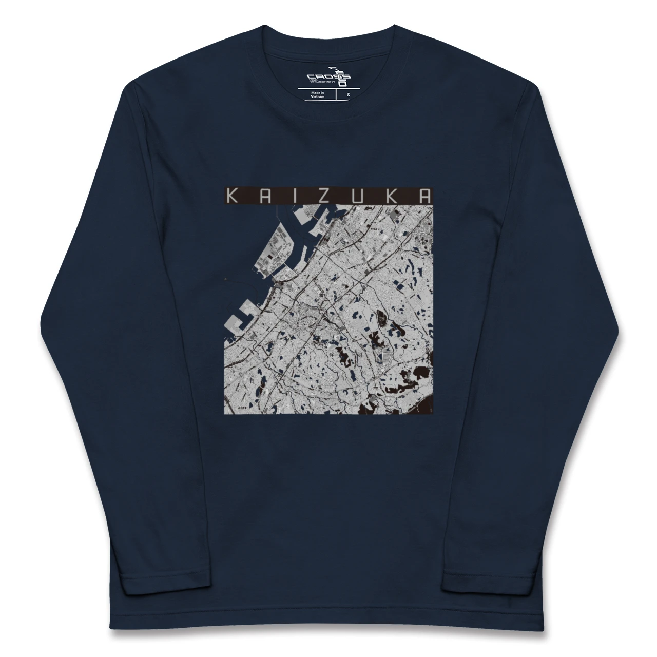 【貝塚（大阪府）】地図柄ロングスリーブTシャツ