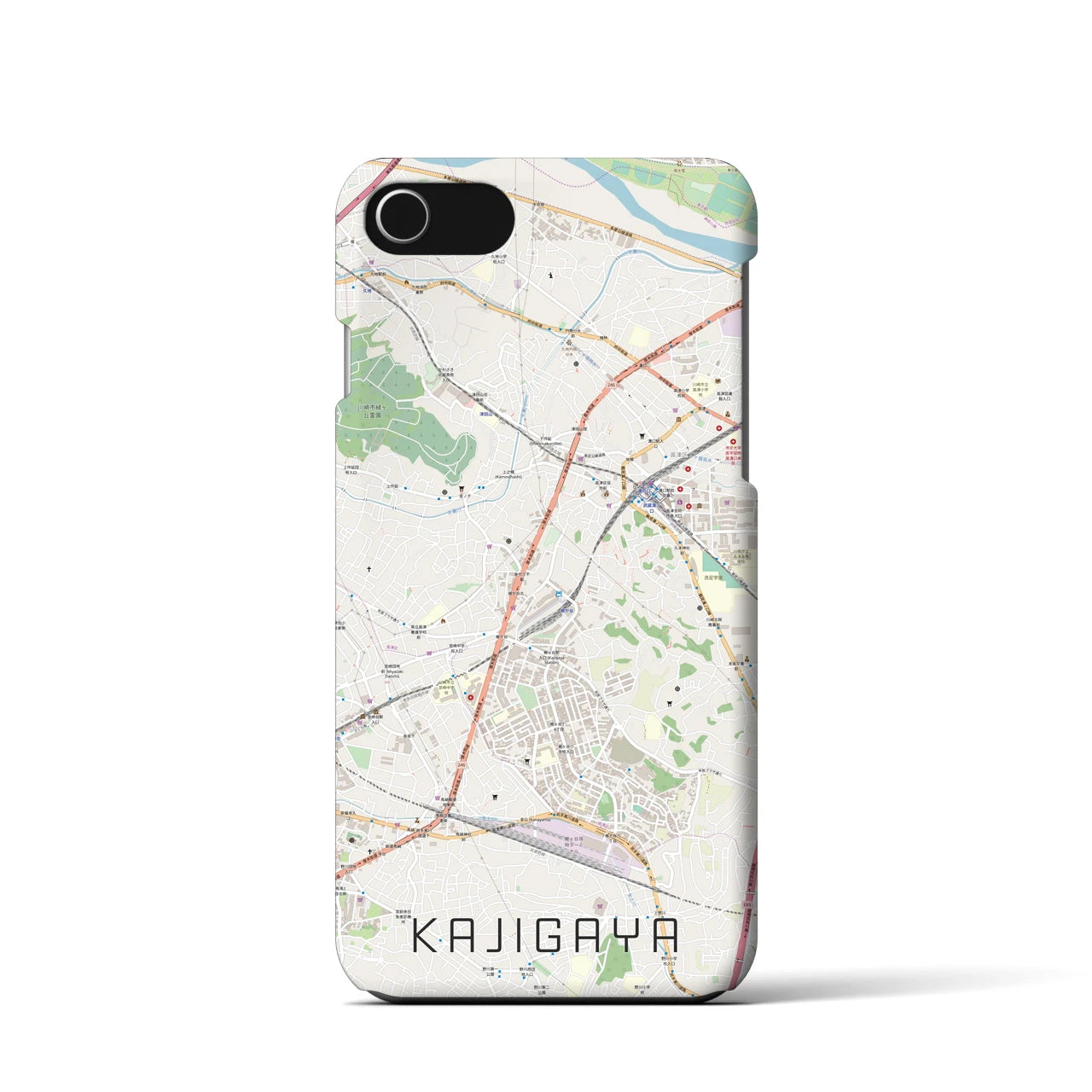 【梶が谷（神奈川県）】地図柄iPhoneケース（バックカバータイプ）