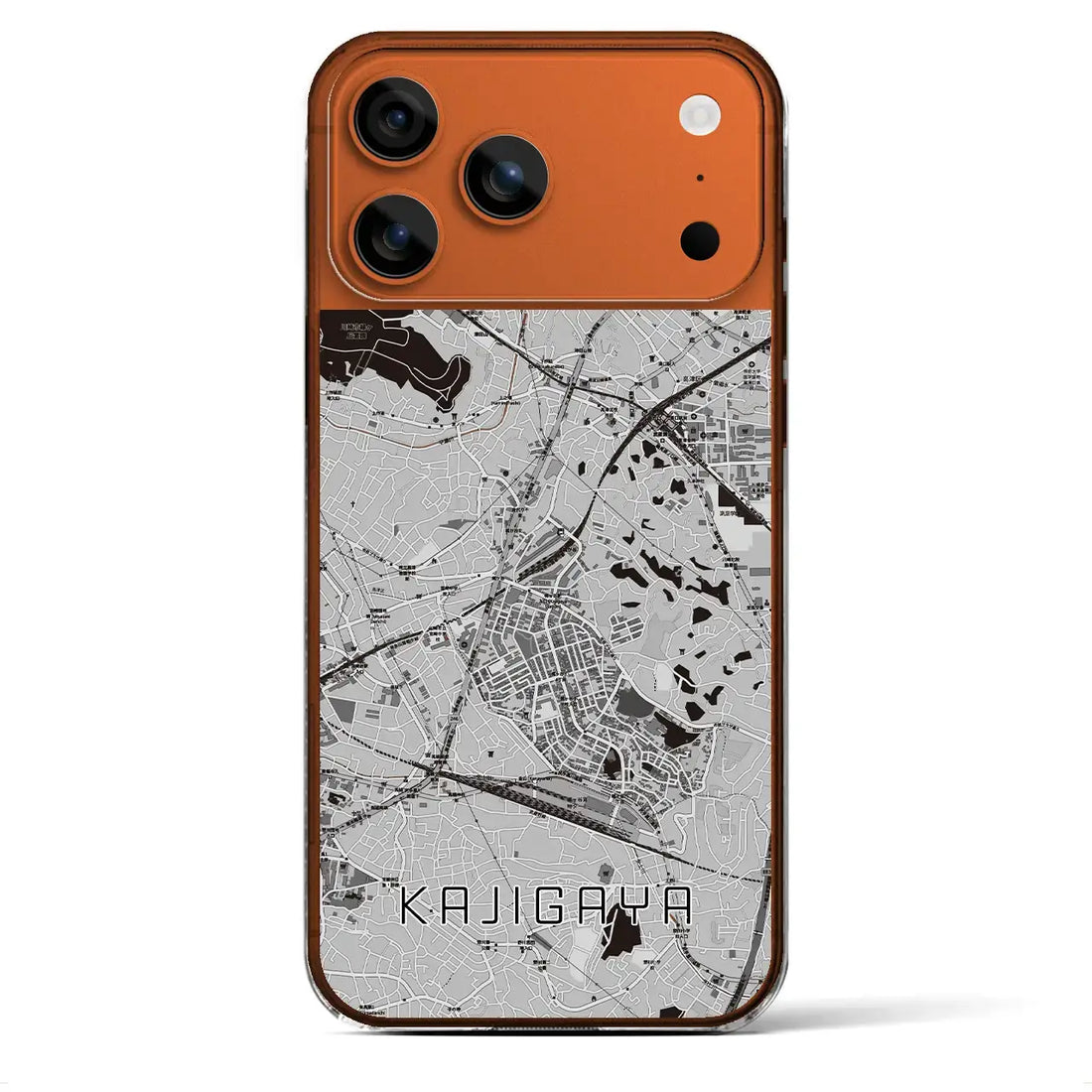 【梶が谷(神奈川県)】地図柄iPhoneケース(クリアタイプ)モノトーン・iPhone 17 Pro Max 用