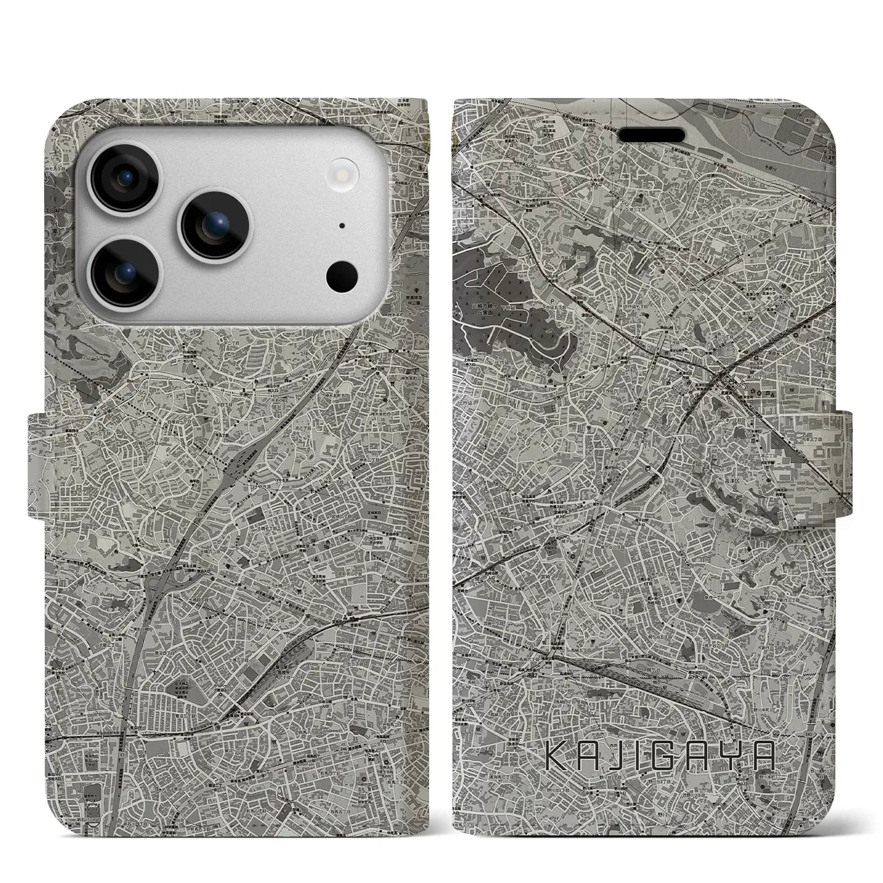 【梶が谷（神奈川県）】地図柄iPhoneケース（手帳タイプ）