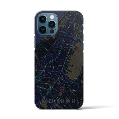 【加治川（新潟県）】地図柄iPhoneケース（バックカバータイプ）