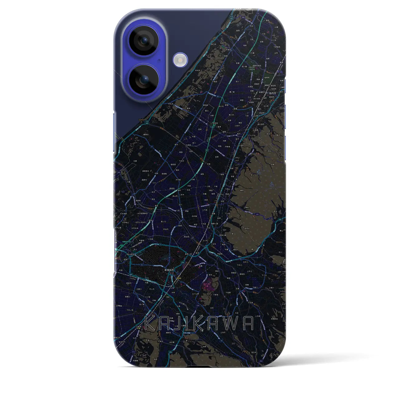 【加治川（新潟県）】地図柄iPhoneケース（バックカバータイプ）