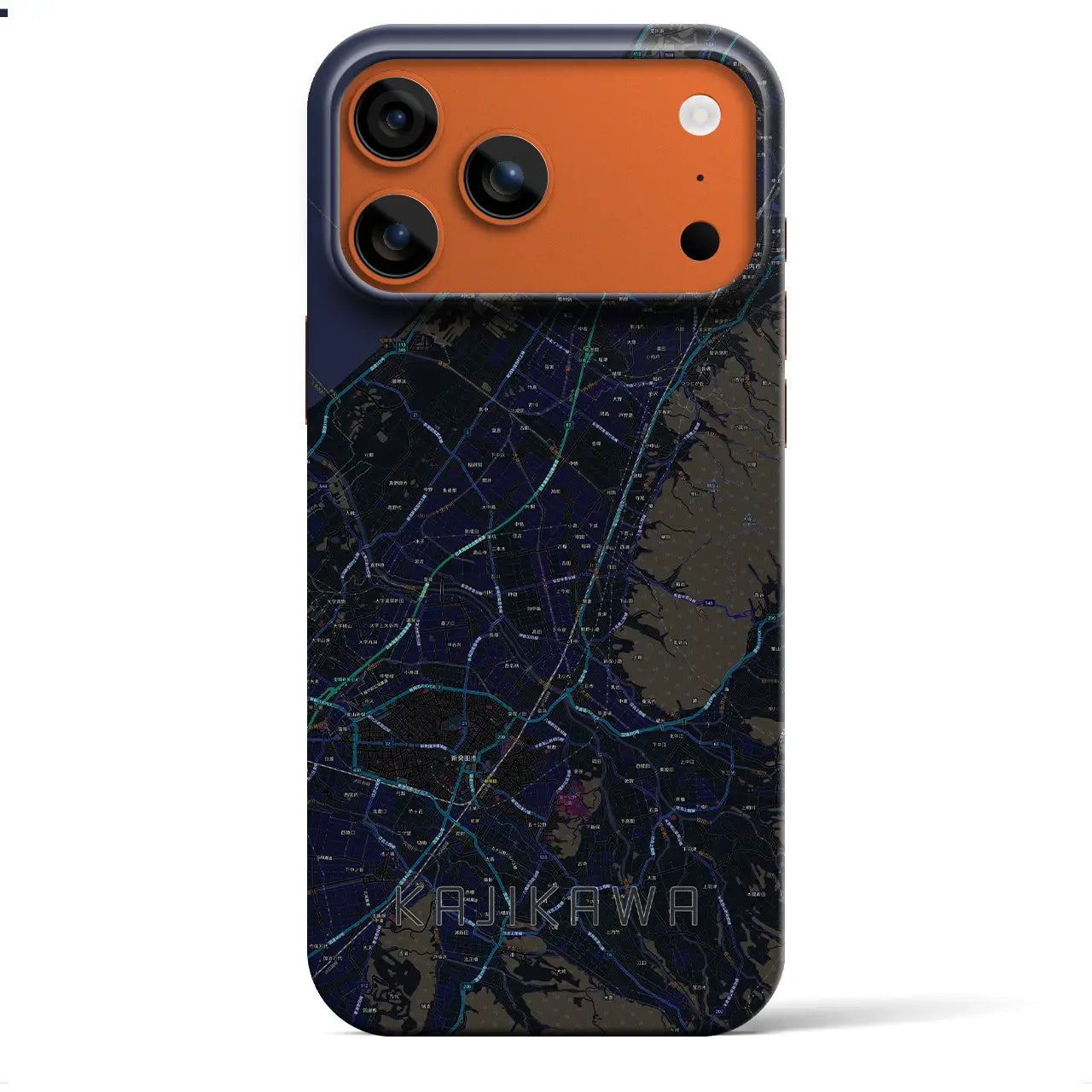 【加治川（新潟県）】地図柄iPhoneケース（バックカバータイプ）